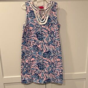 Lilly Pulitzer Pink and Blue Seashell Kids Dress